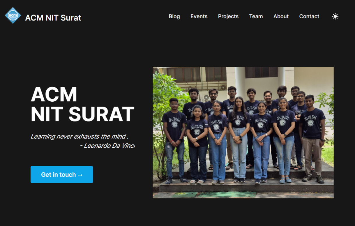 ACM NIT Surat Website